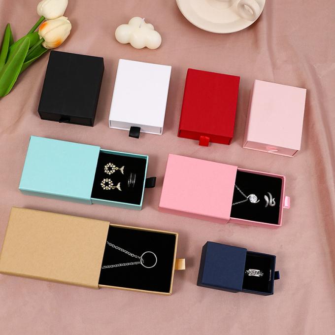 Hộp đóng gói đồ trang sức theo logo tùy chỉnh Khâu kéo đồ trang sức cho vòng cổ vòng đeo tay nhẫn hộp trang sức 5